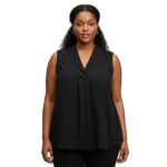 Blusa Negra Sin Mangas con Escote en V - Imagen 4