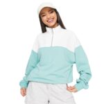 Sudadera juvenil de diseño color block en tonos blanco y negro