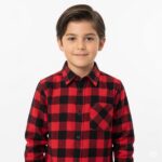 Camisa infantil de franela a cuadros