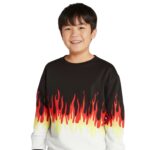 Sudadera infantil llamas en degradé, cuello redondo - Imagen 2