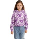 Polerón juvenil batik morado y blanco, manga larga