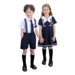 Conjunto escolar niño: camisa blanca, short azul y corbata - Imagen 3