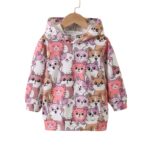 Polerón infantil con capucha y diseño de gatos animados - Imagen 3