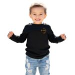 Conjunto infantil "Opin Close": polera negra y jeans celeste