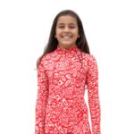 Vestido envolvente mujer, estilo floral tonos naranja