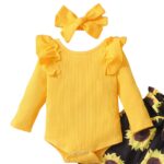 Conjunto bebé: body volantes y pantalón girasol - Imagen 4
