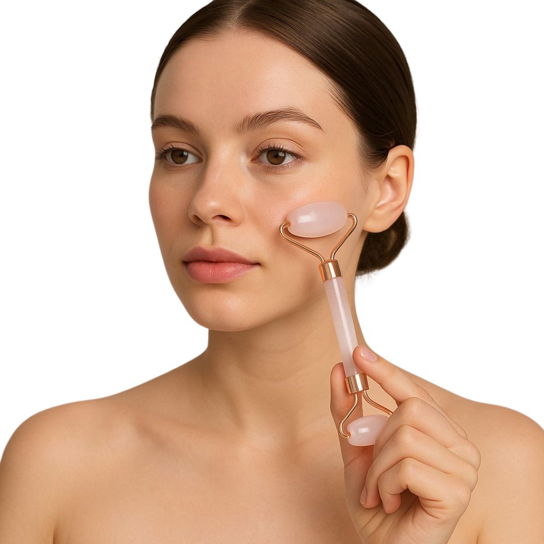 sbskin03200728028 Rodillo Facial Cuarzo Rosa Tonifica y Relaja - Imagen 1