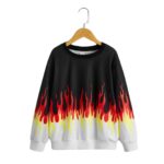 Sudadera infantil llamas en degradé, cuello redondo - Imagen 3