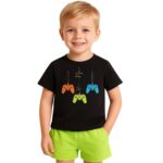 Conjunto niño polera gamer + short neón