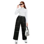 Pantalón Cargo Adolescente Negro con Cinturón "LOVE"