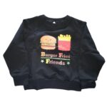 Polerón negro para niña con diseño gráfico de hamburguesa - Imagen 2