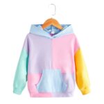 Polerón infantil multicolor con capucha y bolsillo canguro - Imagen 2