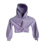 Conjunto niña lila: polera con nudo y capucha + falda - Imagen 3