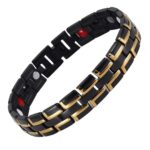 Pulsera Magnética Negro Dorado Estilo y Bienestar
