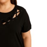 Polera negra con cordones cruzados talla 2XL - Imagen 5