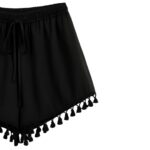 Short negro de gasa con borlas bohemias - Imagen 3