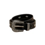 Cinturón con estrellas y hebilla metálica grabada