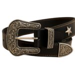 Cinturón con estrellas y hebilla metálica grabada - Imagen 3