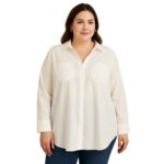 Blusa blanca larga con bolsillos talla 3XL - Imagen 2