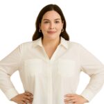 Blusa blanca larga con bolsillos talla 3XL - Imagen 3