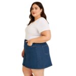 Falda denim azul botones delanteros 2XL - Imagen 3