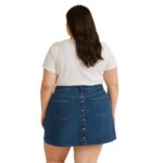 Falda denim azul botones delanteros 2XL - Imagen 4