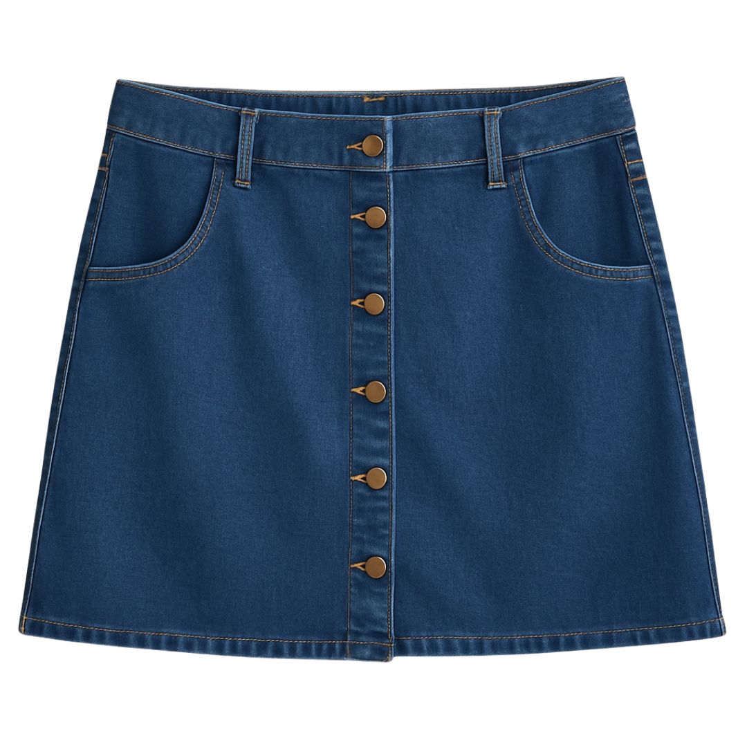 B210209007230 Falda denim azul botones delanteros 2XL - Imagen 1