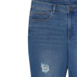 Jeans azul con roturas y calce recto 3XL - Imagen 5