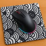 Pad mouse gatos ocultos diseño geométrico blanco y negro - Imagen 2