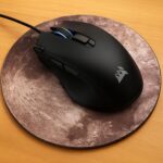 Pad mouse redondo Luna superficie realista gris - Imagen 2