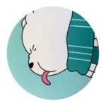 Pad mouse perro caricatura fondo celeste divertido