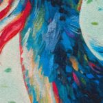 Pad mouse ciervo artístico multicolor redondo - Imagen 3