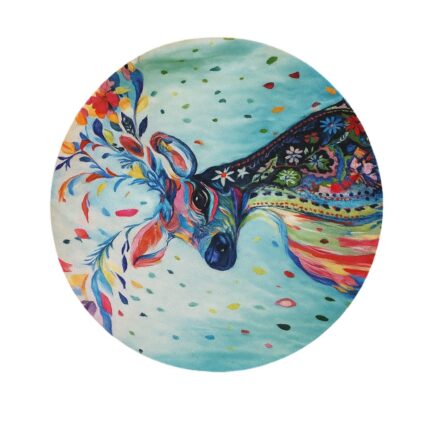 Pad mouse ciervo artístico multicolor redondo