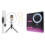 Trípode aro LED 26cm RGB con control y soporte - Imagen 2
