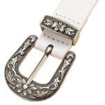 Cinturón blanco hebilla western floral talla XXL