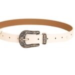 Cinturón blanco hebilla western floral talla XXL - Imagen 2