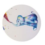 Pad mouse elefante artístico multicolor redondo