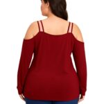 Blusa rojo vino hombros descubiertos talla 4XL - Imagen 4